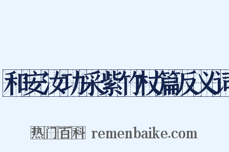 和安汝功采紫竹杖篇反义词是什么意思的图片